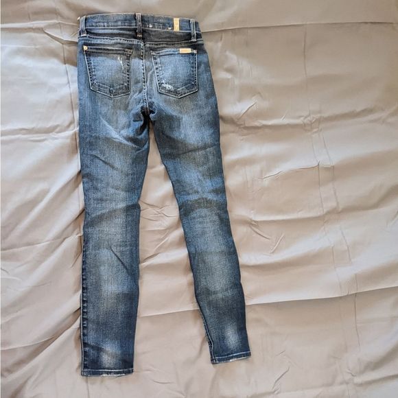7 For All Mankind 24 The Ankle Skinny Distressed 7FAM Women's Designer Jeans - Picture 10 of 16